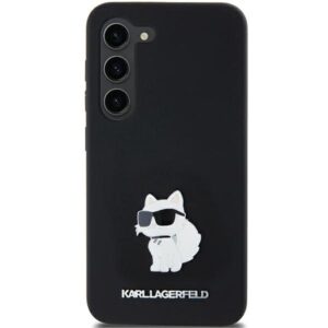Original Pouch KARL LAGERFELD hardcase Silicone Choupette Metal Pin KLHCSA35SMHCNPK for Samsung Galaxy A35 black - Image 1
