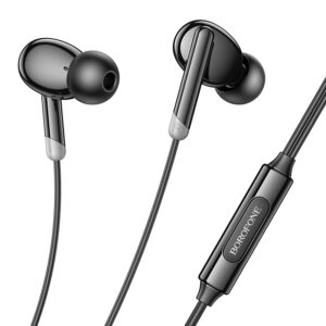 Borofone Earphones BM92 Refined with microphone black - Image 1