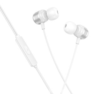 Borofone Earphones BM93 Platinum with microphone silver - Image 1