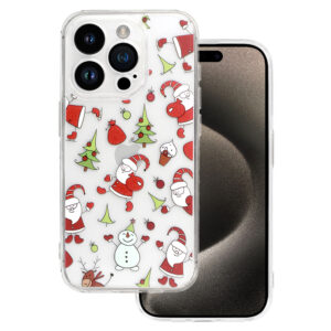 TEL PROTECT Christmas Clear Case for Iphone 16 Pro Design 1