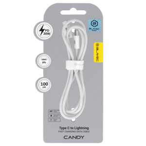 Blavec Cable Candy braided - Type C to Lightning - PD 20W 2,4A 1 metre Apple CarPlay (CCA-CL24W10) white