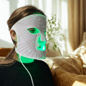 Lunni 7 spalvų LED ir artimosios infraraudonosios šviesos silikoninė LED veido kaukė, balta - Image 4