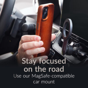 Mobilize Magsafe Compatible Premium Leather dėklas Apple iPhone 17 Pro Burned Cognac