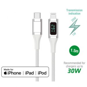 USB-C to Lightning Cable DigitCord 30W 1.5m white*MFI certified