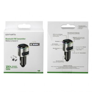 Bluetooth FM Transmitter Media&Assist 2 with Multimedia-In, Hands-free Function, Car Charger - Image 2