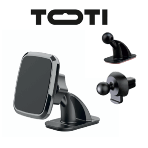 SEEK TOTI magnetinis kvadratinės formos automobilinis laikiklis su 3M klijų pagrindu, juodas - Image 4
