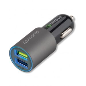 Automobilinis įkroviklis Rapid 30W su Quick Charge funkcija, matinis pilkas