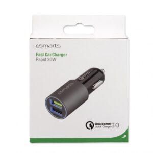 Automobilinis įkroviklis Rapid 30W su Quick Charge funkcija, matinis pilkas - Image 3