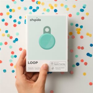 Chipolo LOOP – įkraunamas „Bluetooth“ sekiklis su silikonine kilpa, skirtas „iOS“ ir „Android“, mėtų spalvos