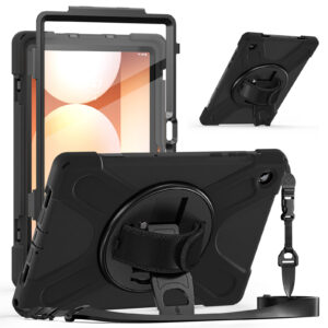 JM Rugged Case Grip, skirtas Samsung Galaxy Tab A11+, su dirželiu, juodas - Image 2