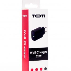 SEEK TOTI 20W Type-C + USB A sieninis greitasis įkroviklis, juodas