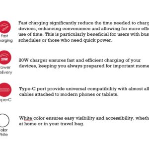 SEEK TOTI 20W Type-C PD nešiojamas sieninis greitasis įkroviklis, baltas