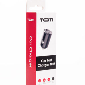 SEEK TOTI 40W dvigubas Type-C jungties automobilinis greitasis įkroviklis, juodas