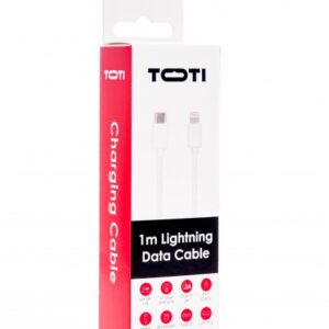 SEEK TOTI Type-C į Lightning, 1m PVC duomenų kabelis 2A (ne MFI), baltas - Image 2