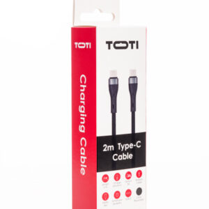 SEEK TOTI Type-C į Type-C, 2m pintas laidas 3A, juodas - Image 2