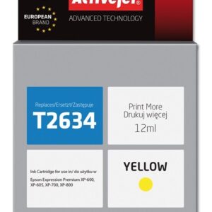 Activejet AE-2634N rašalas (pakaitinis Epson 26 T2634; Supreme; 12 ml; geltonas)