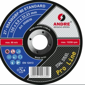 ANDRE ŠLIFAVIMO DISKAS METALUI 125 x 6,0mm STANDARD PRO LINE 95A30QBF