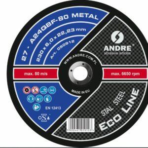 ANDRE ŠLIFAVIMO DISKAS METALUI 230 x 6,0mm METAL ECO LINE A24QBF