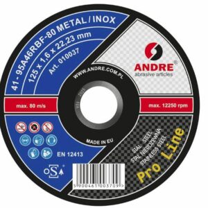 ANDRE METALO PJOVIMO DISKAS 125 x 1,6mm METAL/INOX PRO LINE 95A46R