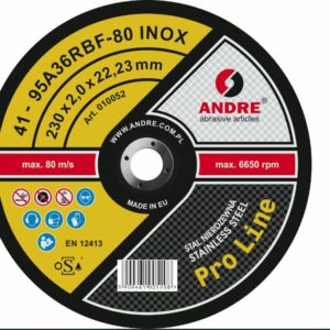 ANDRE PJOVIMO DISKAS METALUI 230 x 2,0mm INOX PRO LINE 95A36RBF