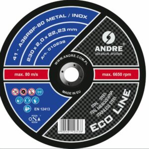 ANDRE METALO PJOVIMO DISKAS 230 x 2,0mm METAL/INOX ECO LINE A36RBF