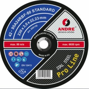 ANDRE METALO PJOVIMO DISKAS 230 x 3,0mm STANDARD PRO LINE 95A24RBF