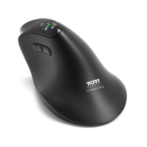 PORT CONNECT ERGO AUDITOR, ergonomic Bluetooth and 2.4GHz wireless rechargeable mouse, USB-C, Black