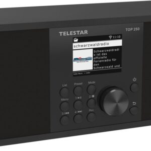 Telestar TOP250 Stereo Internet/DAB+/FM Radio, Bluetooth, USB Recording, Wi-Fi, Black