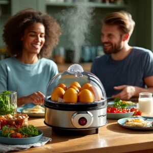 "GreenBlue" automatinė kiaušinių viryklė, 400 W galia, iki 7 kiaušinių, matavimo indelis, 220-240 V~, 50 Hz, GB572 - Image 3