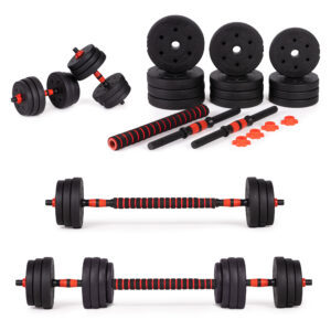 Reguliuojami hanteliai 2x10 kg štangų rinkinys 20 kg strypas, MOVEPRO - Image 1