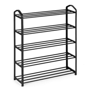 Metalinis batų stovas, 5 lentynos, 15 porų batų, juodas ModernHome
