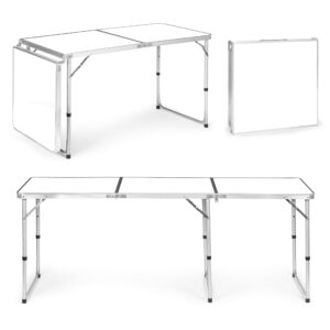 Stovyklavimo stalas, sulankstomas stovyklavimo stalas, baltas 180x60 cm stalviršis, MultiGarden