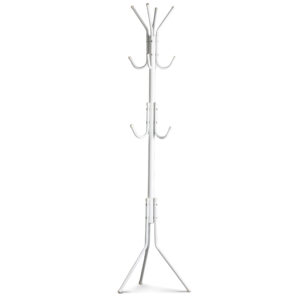 Pastatoma drabužių kabykla su 11 kabliukų drabužiams, metalinė, balta – ModernHome