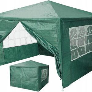 Sodo komercinė pavėsinė-palapinė, 3x3 m, 4 sienos, žalia, MultiGarden