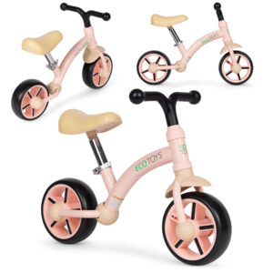 Balansinis dviratis vaikams, EVA ratai, reguliuojama sėdynė, rožinis, ECOTOYS
