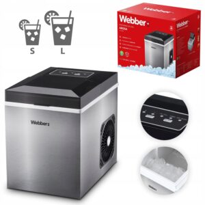 Buitinis ledo gaminimo aparatas kubeliams ir smulkintam ledui 10 kg 165W WEBBER