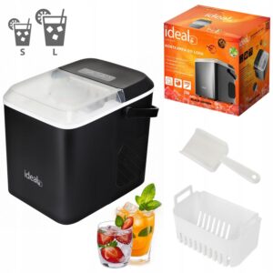 Buitinis ledo gaminimo aparatas kubeliams ir smulkintam ledui 12 kg 100W IDEAL