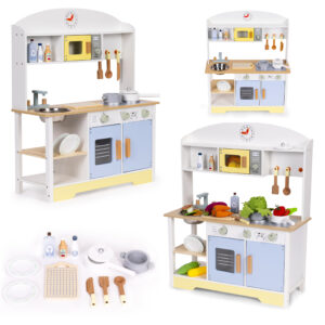Vaikiška virtuvėlė, orkaitė, skalbimo mašina, mikrobangų krosnelė, 12 priedų ECOTOYS