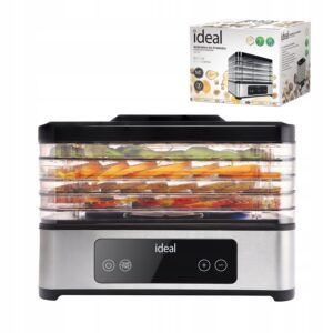 Didelis maisto džiovintuvas grybams, vaisiams ir daržovėms IDEAL INOX + konvekcija 400W + laikmatis