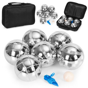 „Boules“ žaidimo rinkinys „Petanque“, 6 rutuliai + dėklas ir priedai