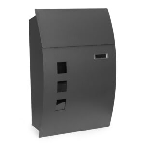 Ant sienos montuojama pašto dėžutė iš cinkuoto plieno, antracito spalvos, ModernHome