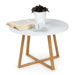 Modernus skandinaviško stiliaus kavos staliukas 60 cm bambukinis, ModernHome - Image 1
