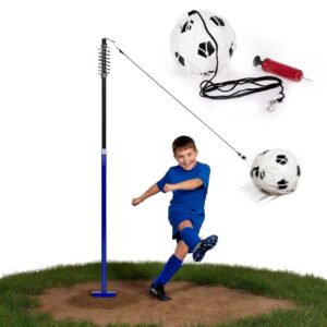 Tetherball futbolo treniruočių rinkinys su virve, stulpu, spyruokle, kamuoliu ir pompa, MOVEPRO - Image 1