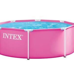 Sodo karkasinis baseinas apvalus vaikams 244x76 cm, rožinis, INTEX 28290ND