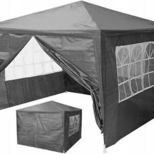 Komercinė sodo pavėsinė-palapinė, 3x3 m, 4 sienos, pilka, MultiGarden