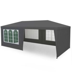 Sodo komercinė pavėsinė-palapinė, 3x6 m, 6 sienos, pilka, MultiGarden