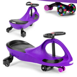 Vaikiškas paspirtukas-mašinėlė su LED ratukais, violetinis ECOTOYS