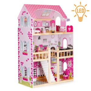 Medinis lėlių namelis su baldais, ECOTOYS