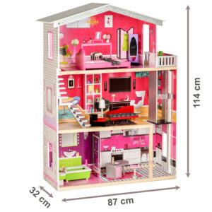 Didelis medinis lėlių namelis su liftu - Malibu Residence ECOTOYS - Image 10