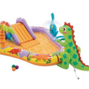 Pripučiamas baseinas vaikams vandens žaidimų aikštelė 201x157x69 cm čiuožykla fontanas dinozauras INTEX 56139 - Image 10
